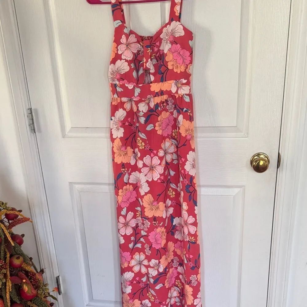 Monteau Pink Floral Maxi Dress